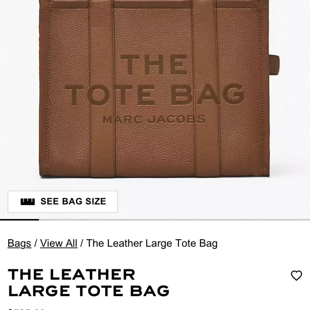 Marc Jacobs Tan Leather Tote Bag